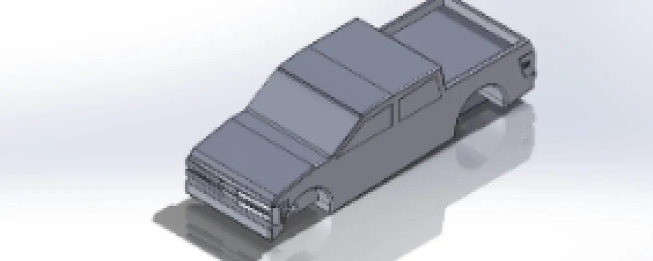 screenshot of 3d model of pickup truck